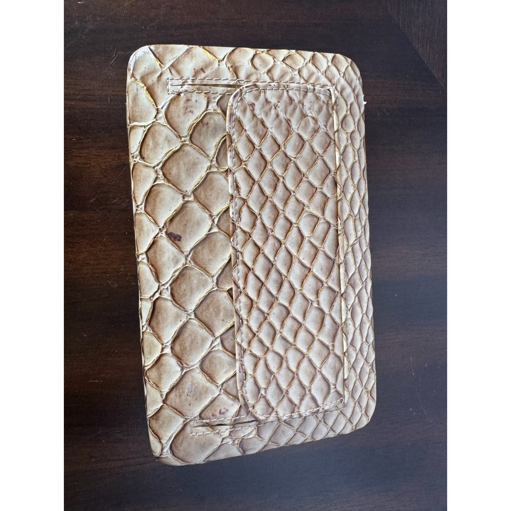 Crocodile Embossed Wallet Clutch Tan Beige Card Slots‎ Organizer - Picture 5 of 7